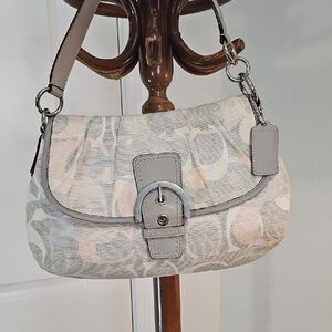 Coach Gray and Cream Shoulder Bag
